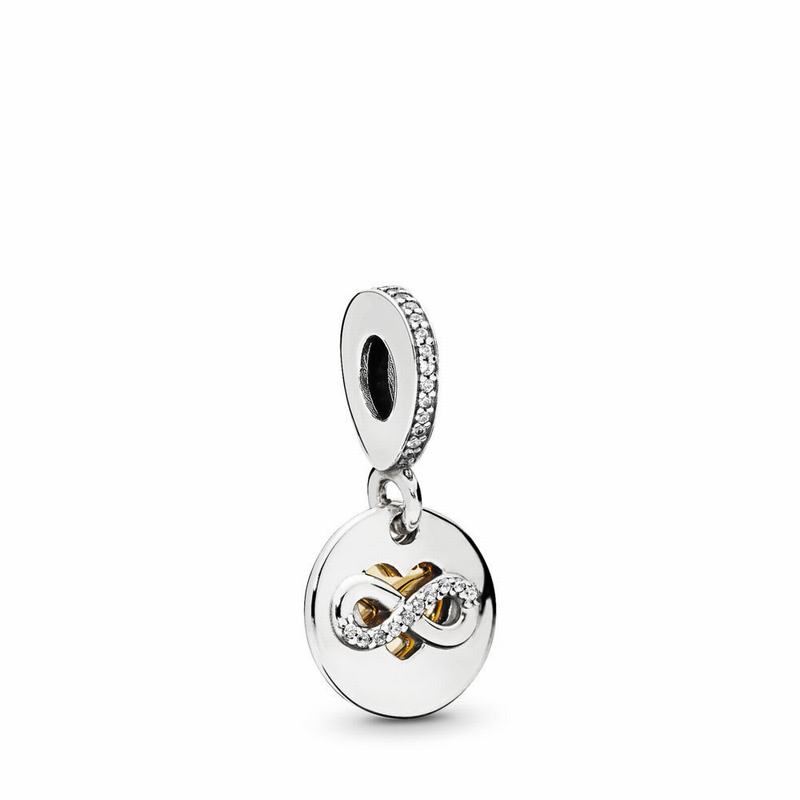 Pandora Australia Heart of Infinity Dangle Charm - Two Tone | XPMQKV579